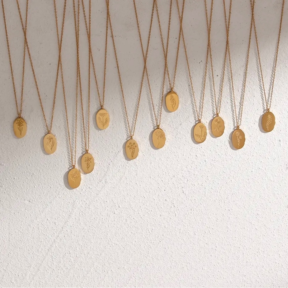 Personalized Birth Flower Necklaces for Meaningful Gifts, Jewelry, For Her, Uni - Picture 6 of 6